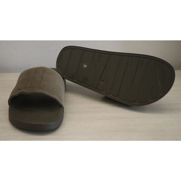ALLSAINTS 34ZM0180 Men's Sz 9M Khaki Green Sunland Suede Slide Sandals - Picture 4 of 8